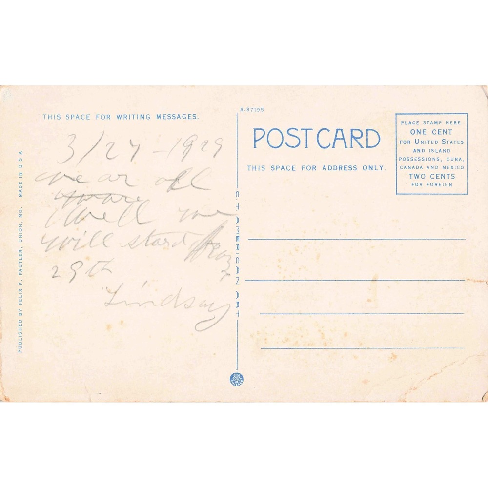 Franklin County Court House Union MO Vintage Postcard White Border Missouri - Picture 2 of 2